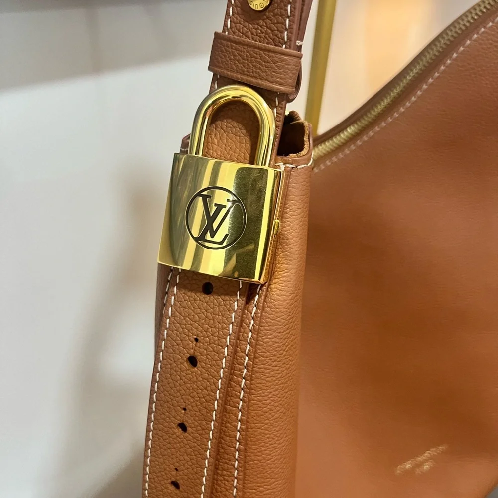 Louis Vuitton calfskin Low Key cookie MM in cognac leather